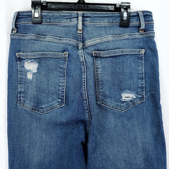 We the Free Cropped Jeans Women’s 30 Skinny Wash High Rise Button Fly Distress - Picture 10 of 13